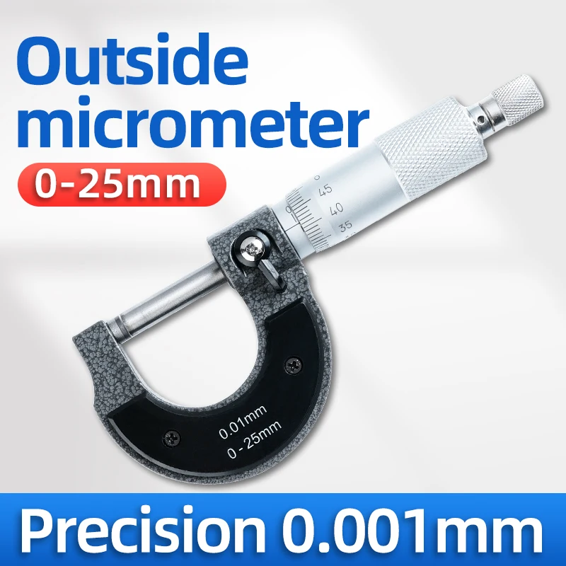 Precise Gauge Micrometer 0-25mm 0.001mmOutside Metric Caliper Measurement Micrometer Tool External Micrometer Micrometric Gauges