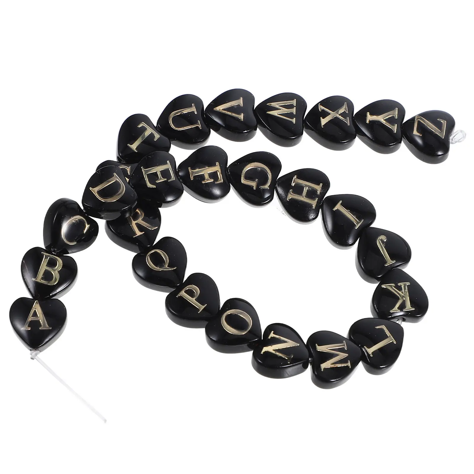 8mm White Shell Letter Heart Beads for DIY Bracelets & Necklaces – 26pcs Alphabet Charms Jewelry Making Supplies