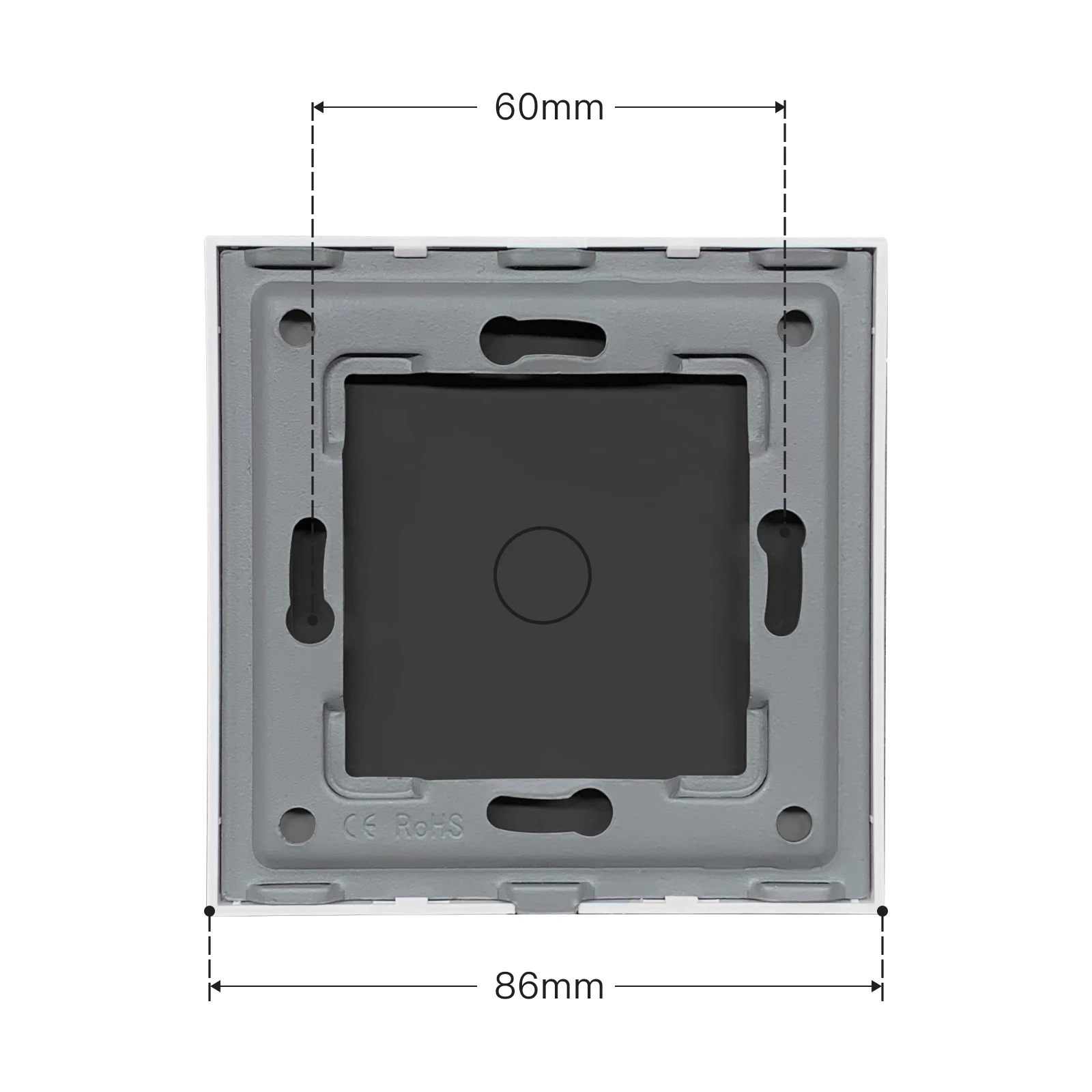 BSEED 86mm Single Glass Panel With Metal Frame EU Standard  Only Pearl Crystal Glass For Switch Without Module Parts