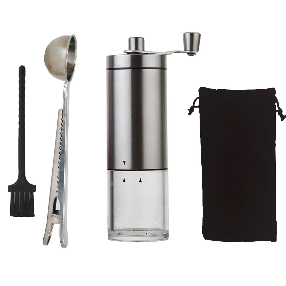 

Stainless steel hand crank portable manual coffee grinder