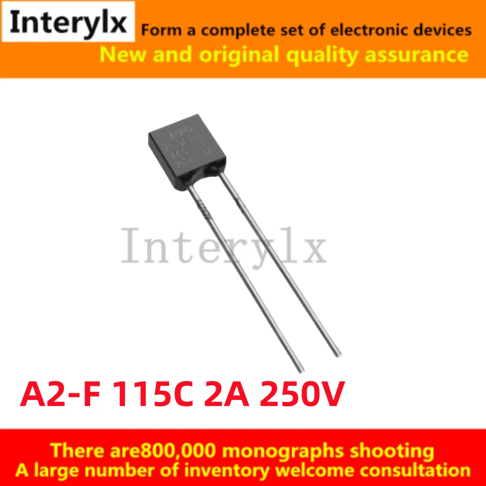 10Pcs/Lot 2A A2-F 115 degrees Celsius temperature fuse overheating protection alloy type 250V