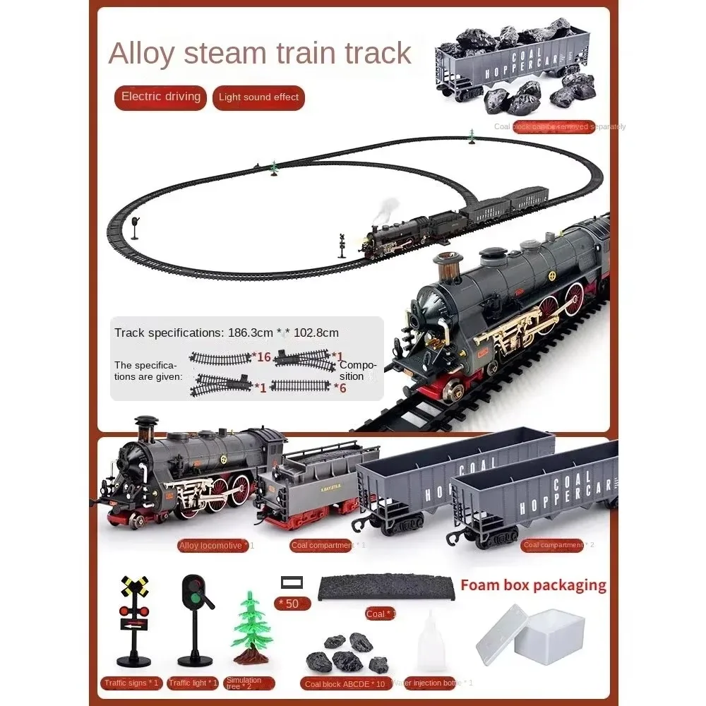 Classic Train Railway Set Steam Locomotive Small Train Electric