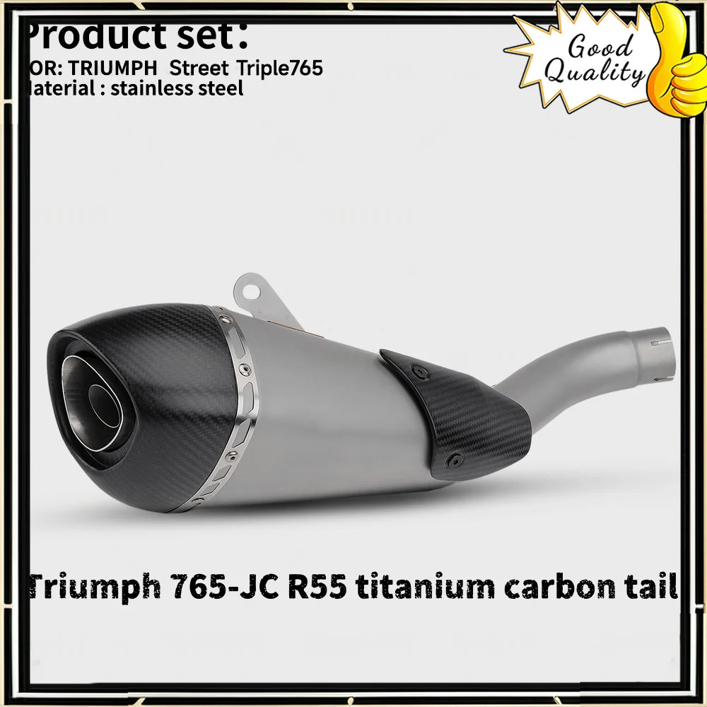 Good Quality For Triumph Street Triple 765 modified mid-tail exhaust pipe deep, rich and powerful sound