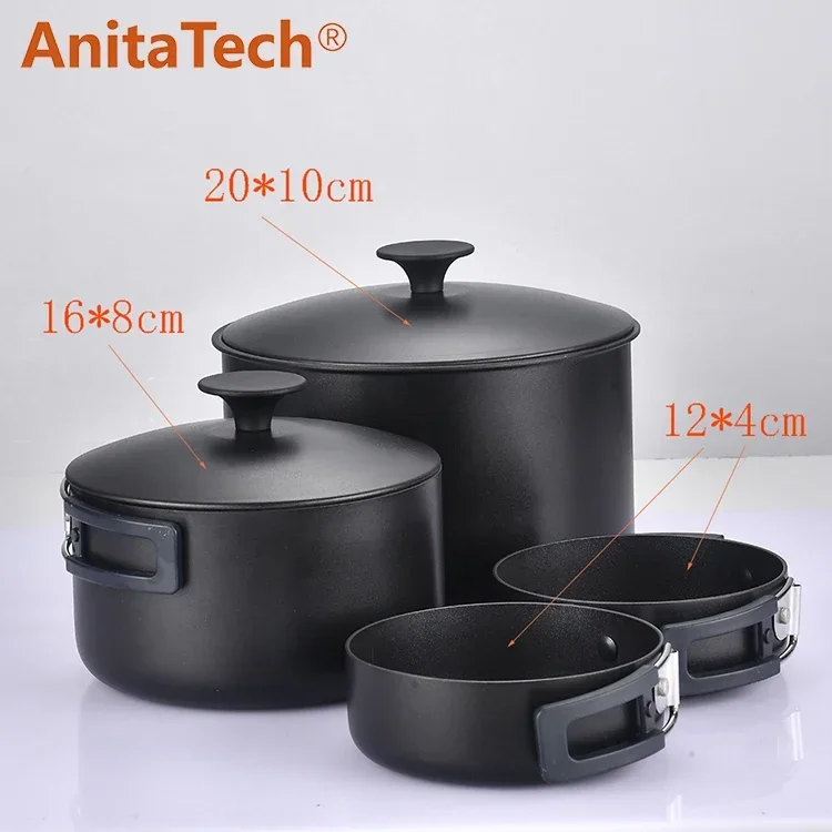 Outdoor Camping Equipment Pot Combination Camping Folding Cookware Set