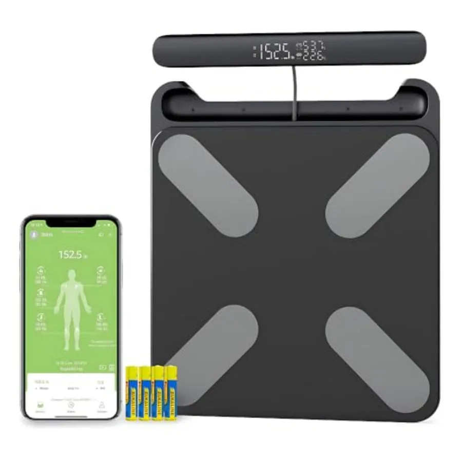 

8Electrode Smart Scale for Comprehensive Body Composition Analysis with 27 Metrics Tracking via Bluetooth Connected App Ideal f