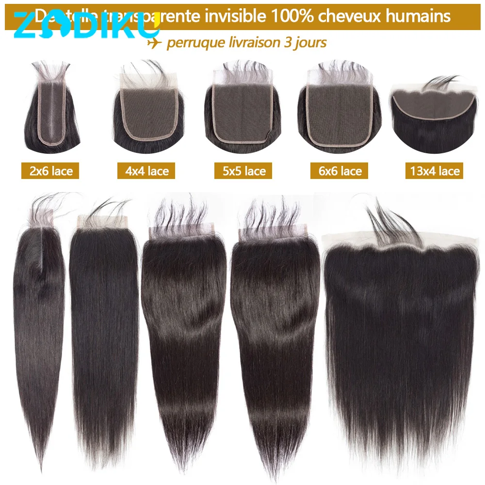 13x4 oreille à oreille dentelle frontale transparente seulement droite 2x6 4x4 5x5 6x6 HD dentelle fermeture cheveux humains 100% qualité de cheveux brésiliens