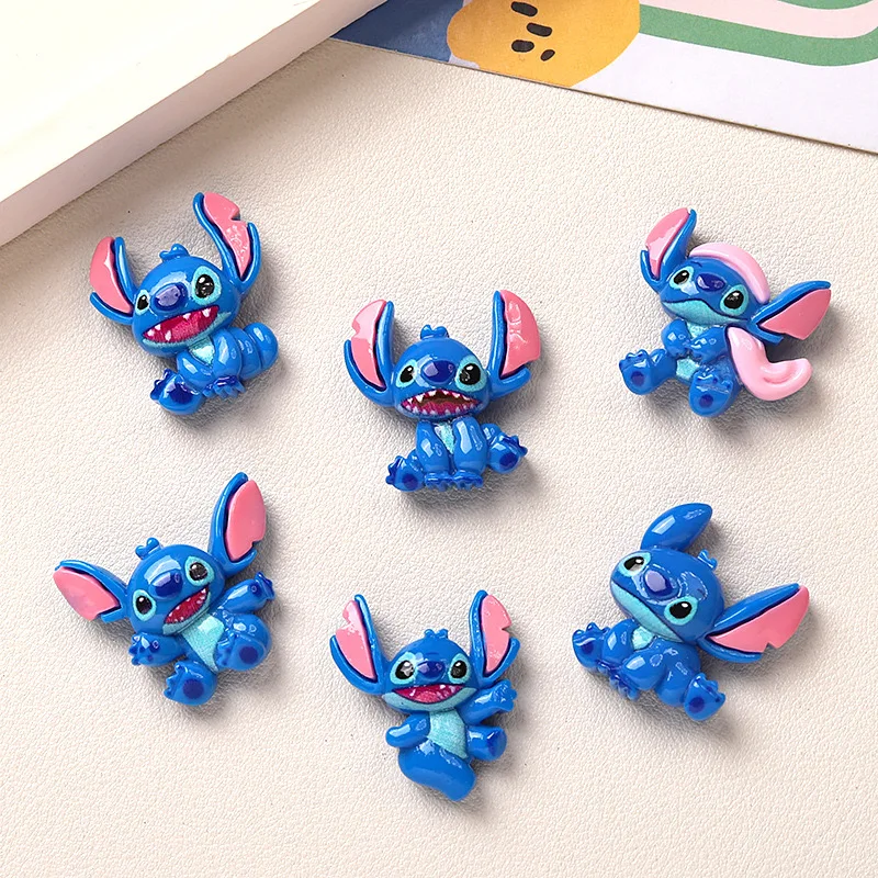 10 Pcs New Kawaii Cartoon Cute blue big eared monster Series Resin Scrapbook Diy Jewelry Children Gift Hairpin Accessories