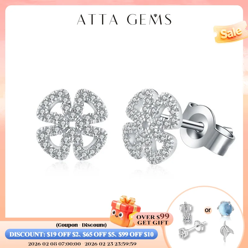 

Attagems New Women Moissanite Gemstone Stud Earrings For Women Solid 925 Sterling Silver D Color Solitaire Fine Jewelry For Gift