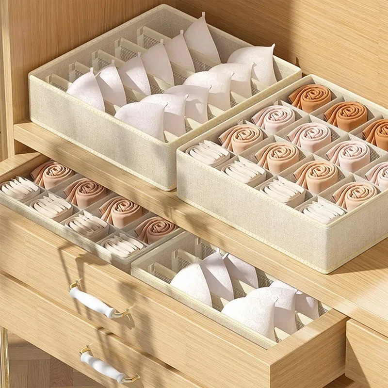 Underwear Bra Storage Box Panties Socks Storage Boxes Bedroom Wardrobe Clothes Organizer Drawers Separator Case