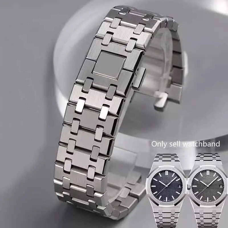 

Fine Steel Bracelet For AP 15400 26331 15500 Audemars Piguet Royal Oak Strap Men Silver stainless steel Watchband 26mm 28mm