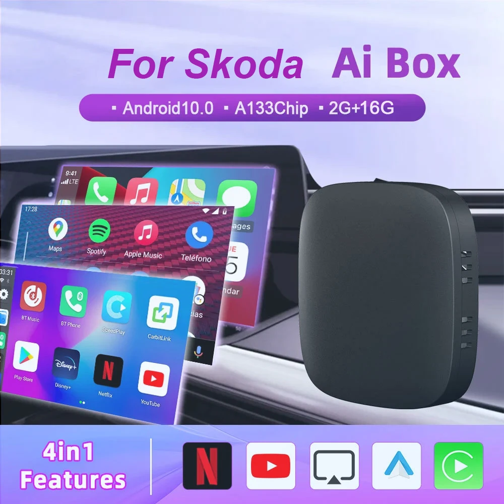 2024 XUDA Smart AI Box Android Auto Wireless CarPlay Adapter For Skoda Octavia kodiaq superb karoq Fabia Scala Enyaq