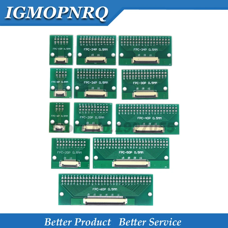 FPC FFC 0.5MM Pitch For cable transfer Conversion board DIY PCB board  6P/8P/10P/20P/30P/40P/60P