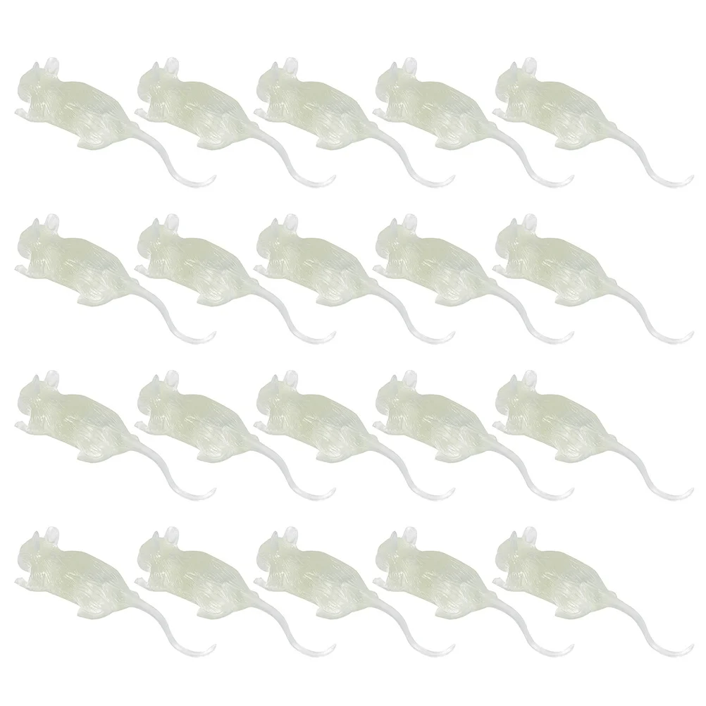 Halloween Prank Toy 20Pcs Luminous Mouse Model Artificial Rodent Trick Props Funny Gag Gift for Party Pranks and Jokes