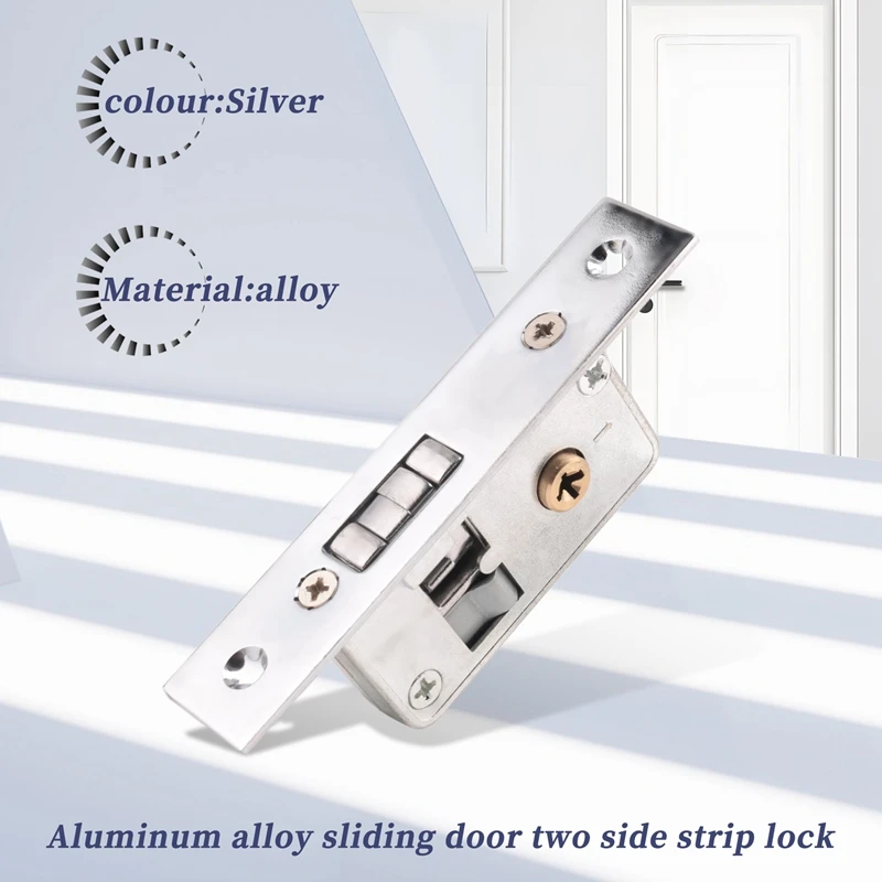 B03B-Invisible/Door Lock, Sliding Door Hook Lock, Alloy Lock Body, Frame Glass Door, Sturdy, Durable, Door Hardware