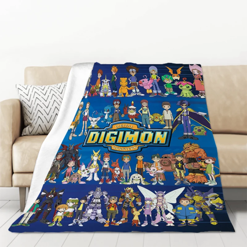 Fluffy Soft Blankets for Bed Anime Digimon Adventure Fleece Blanket Warm Winter Blanket Blankets & Throws Throw Sofa Furry Kid's