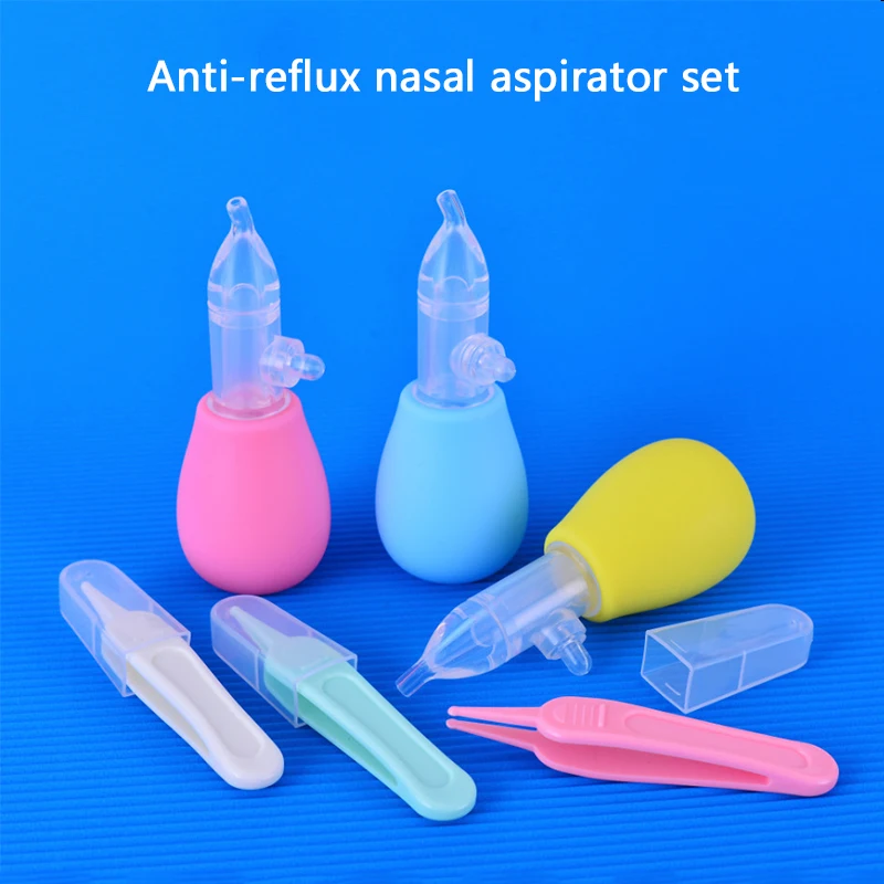 Newborn Silicone Safety Nose Cleaner Vacuum Suction Baby Nasal Aspirator Nose Cleaner Tweezers Baby Health Care Nasal Cavity