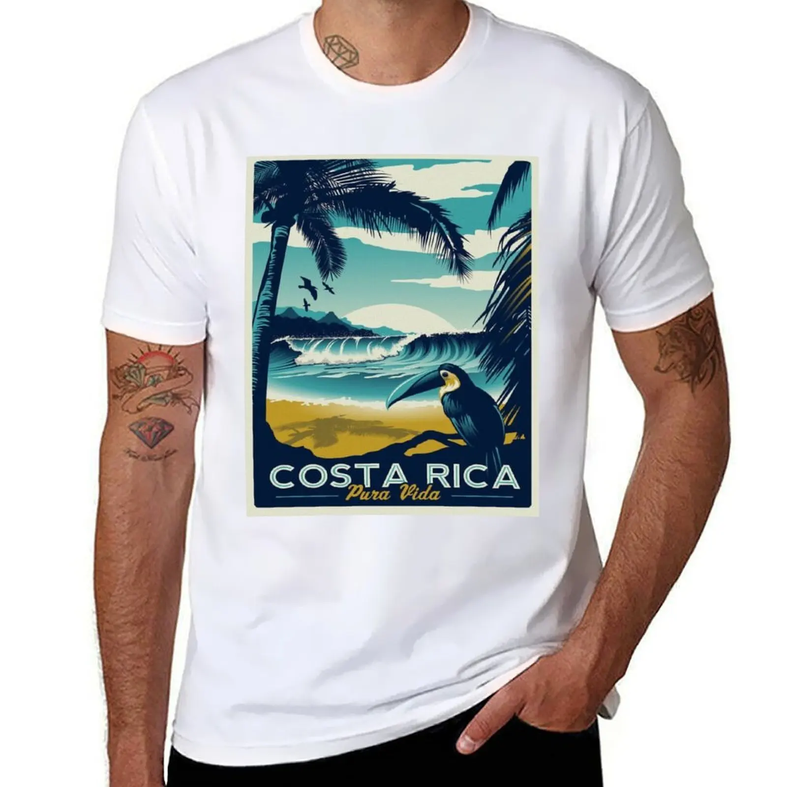 

Costa Rica - Pura Vida T-Shirt men t shirt cotton 100% t shirts for man pack white man t shirts cotton T-Shirt