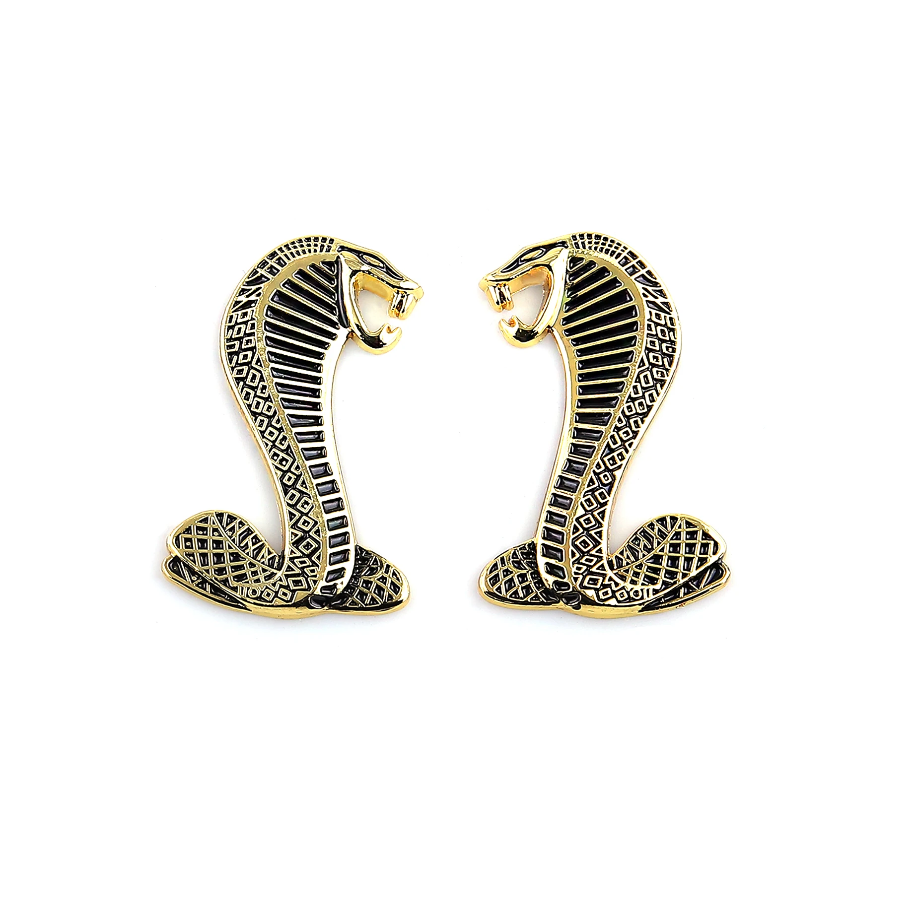 2pcs 3D Metal Cobra Logo 3D Car Sticker Motorcycle Personalized Modification Suitable for All Models Decoration Car Accessories