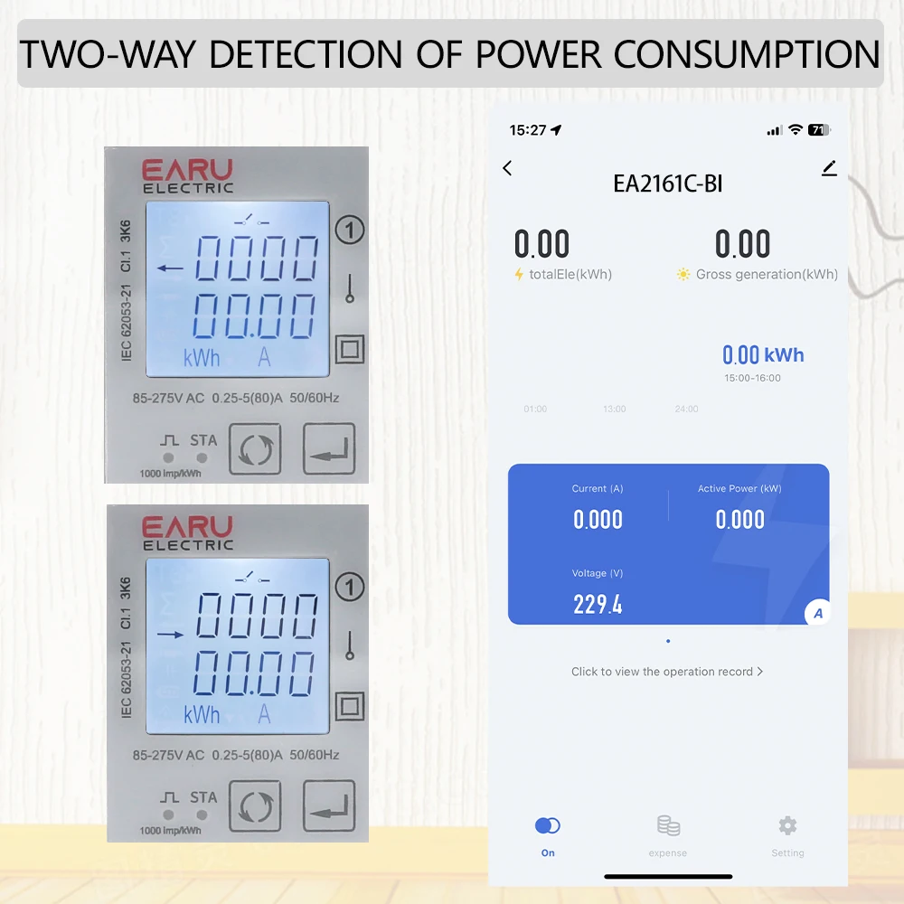 Imagem -04 - Medidor de Energia Bidirecional com Monitor de Consumo de Energia Monofásico Tuya Wifi Zigbee Kwh Smart Vias 110v 220v 80a