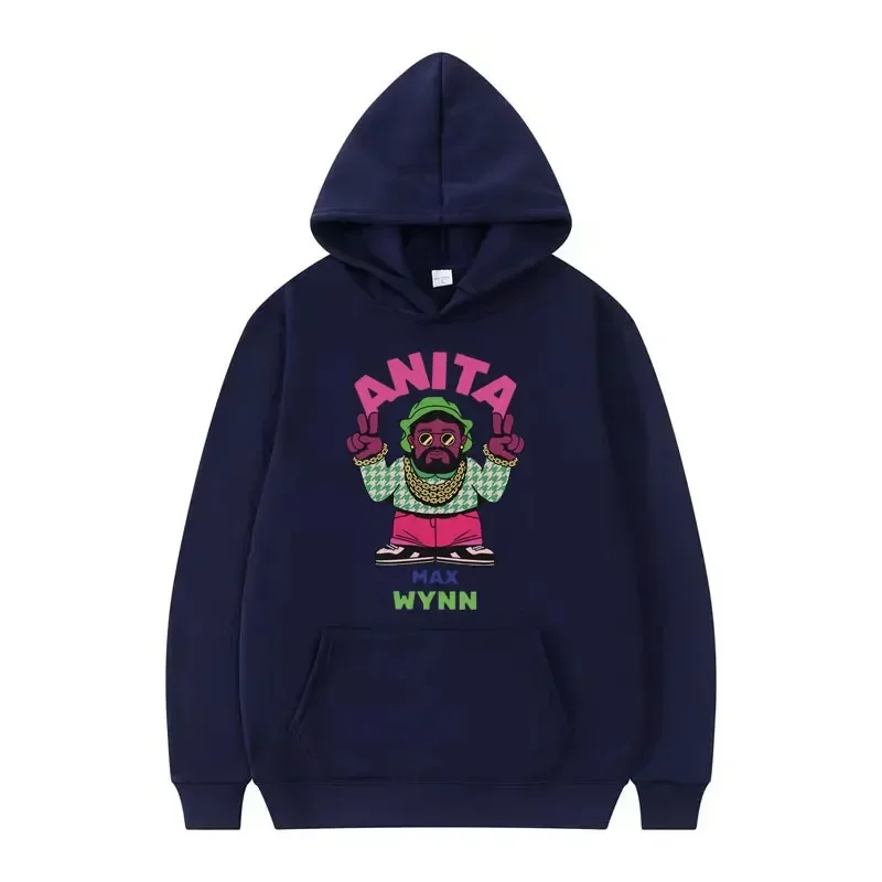 Limited Anita Max wyncool meme print hoodies men vintage hip hop funny graphic hoodie male casual cotton fleece sweatshirt