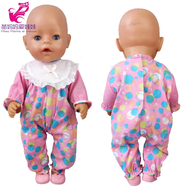 40cm 43cm Baby Doll Boy Rompers Dark Blue Clothes for Baby New Born Doll Pajama Children Girl Toys Outfits