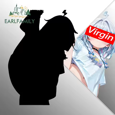 EARLFAMILY Loli Cross Legs Car Sticker Anime Virgin Scratch-Proof Funny Trunk Decal Caravan Auto Accessories Vinyl Decoration
