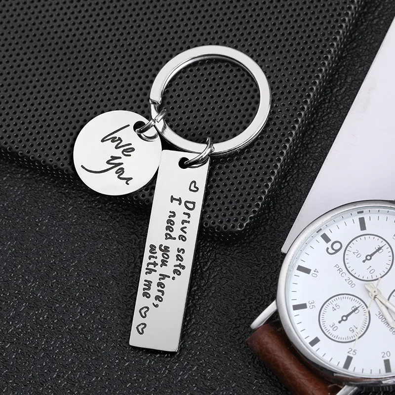 Initials  Key Ring Key Chain High Quality Stainless Steel Men Women Boyfriend Husband Key Chain Birthday Chritsmas Gifts