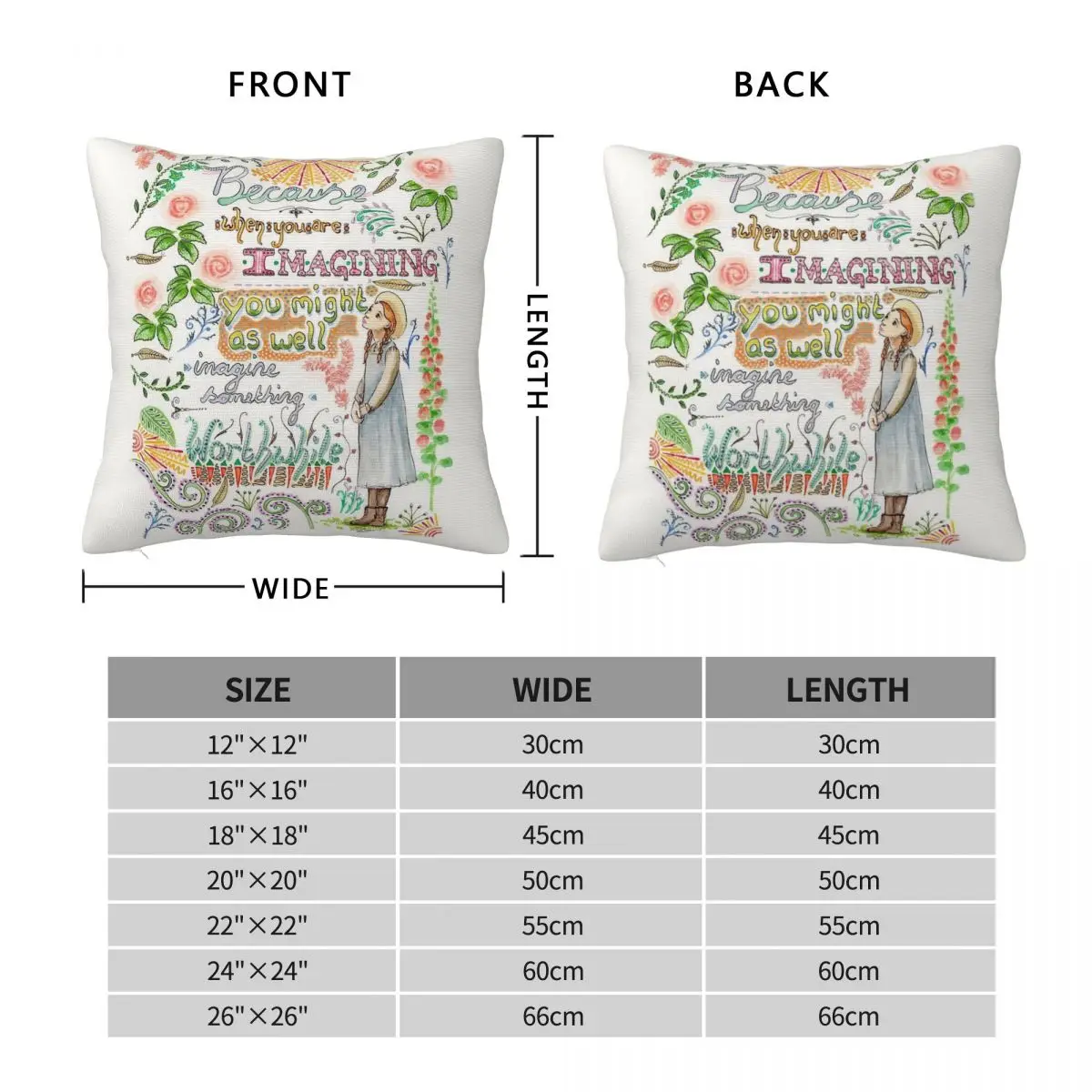 Anne Of Green Gables Quote Pillowcase Polyester Linen Velvet Printed Zip Decorative Throw Pillow Case Sofa Seater Cushion Cover