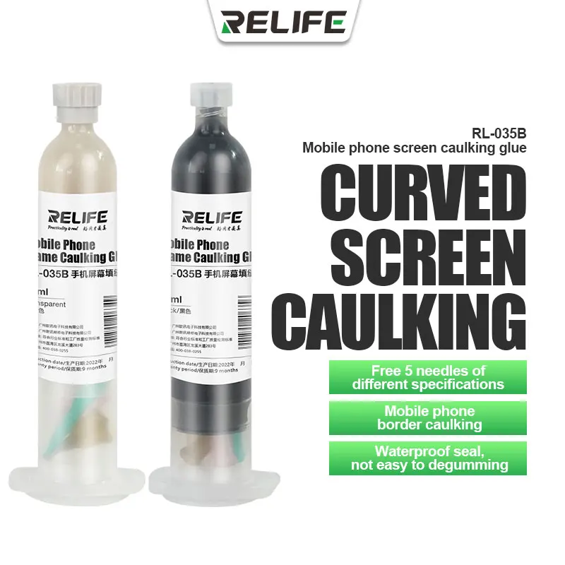 30ml RELIFE RL-035B Caulking Sewing Glue Leak-trapping Methyl Silicone Rubber Adhesive For Samsung Huawei Frame Repair Liquid