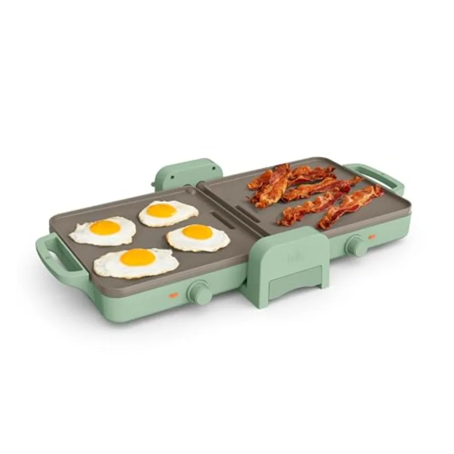 

10"x 20" Ceramic Fold-n-Store Dual Temp Griddle, Fits-anywhere™ Kitchenware, EverGood Ceramic Nonstick Coating, 2 Temperature Z