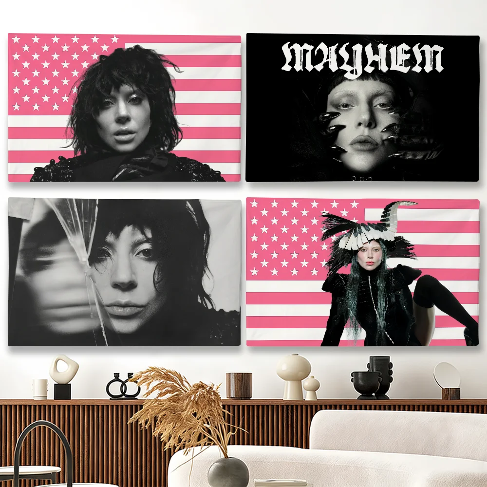 Bandera de Lady Gaga, cantante y actriz, MAYHEM, adecuada para fiestas, clubes, decoración de paredes interiores y exteriores, regalo para fans