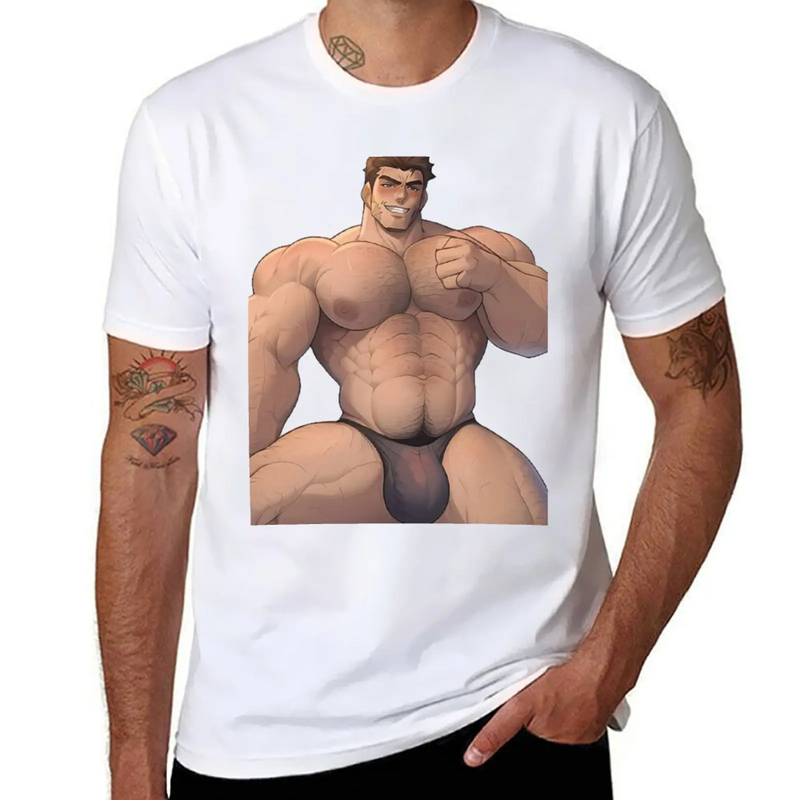 

Thick Beefy Muscular Bara Bulge (AI Generated) T-Shirt g man t shirts for men t shirts for man graphic cars