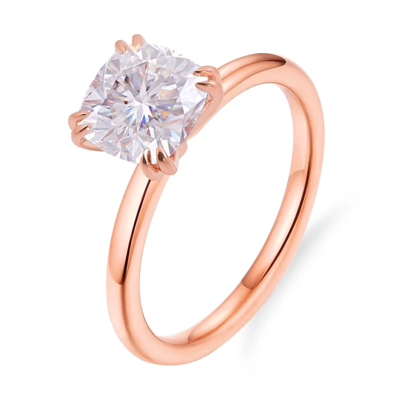 Provence 10K/14K/18K Rose Gold Moissanite Diamonds Engagement Rings for Women 1.7CT D Color VVS1 Fashion Jewelry GRA Certificate