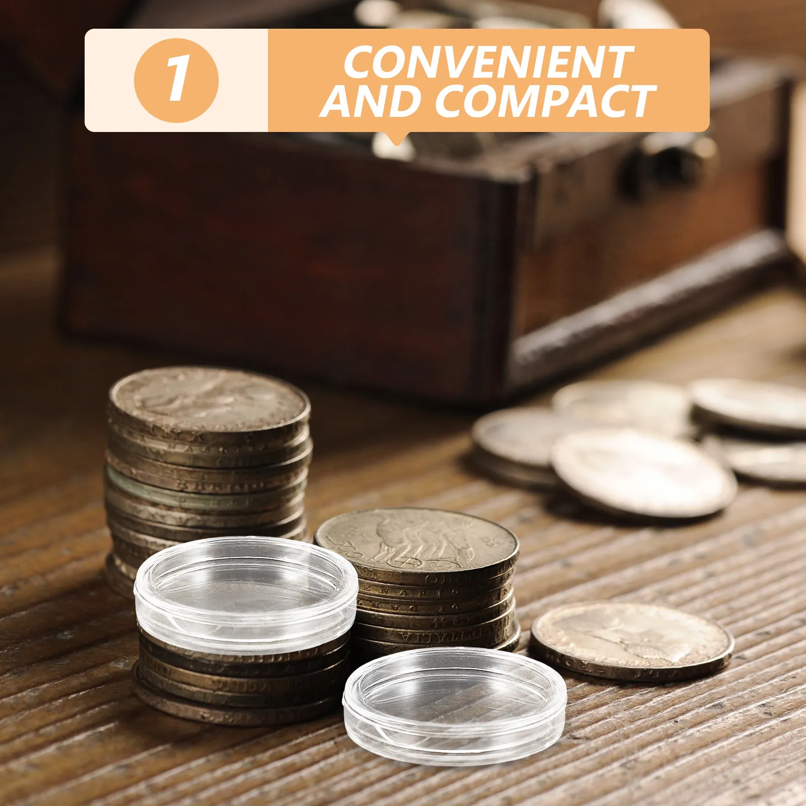 

1Set 25Mm Clear Coin Protectors Case High Transparency Plastic Capsule Storage Box Lid for Collectors Display and