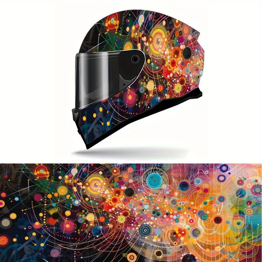 

Vivid Synaptic Web Art Helmet Vinyl Wraps, Waterproof Self-adhesive Helmet Vinyl Wraps, Surface Protection, Personalized Motorcy