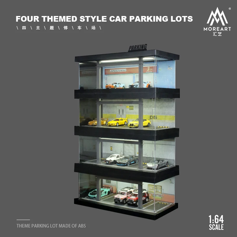 

TimeMicro&MoreArt 1:64 eight kinds of theme car parking lot lighting version assembly scene simulation model - can be superimpos