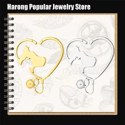 Harong Vet Heart Veterinary Pins Brooch Medical Animal Lapel Lanyard Bag Badge Accessories Gift for Doctors