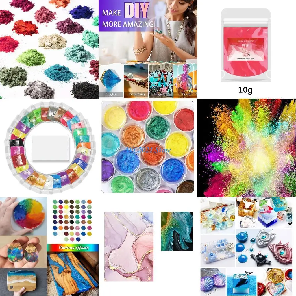 

G5GC 30 Colors Cosmetic Grade Pearlescent Power Natural Mica Mineral Powder Natural Micas Colorants Epoxy Resin Paint Pearl DIY