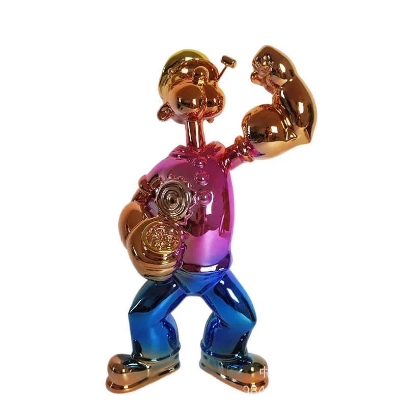 Creative Popeye Sailor Ornament Electroplated Fiberglass Sculpture Hotel Entrance Decoration Color Interior, Crafts