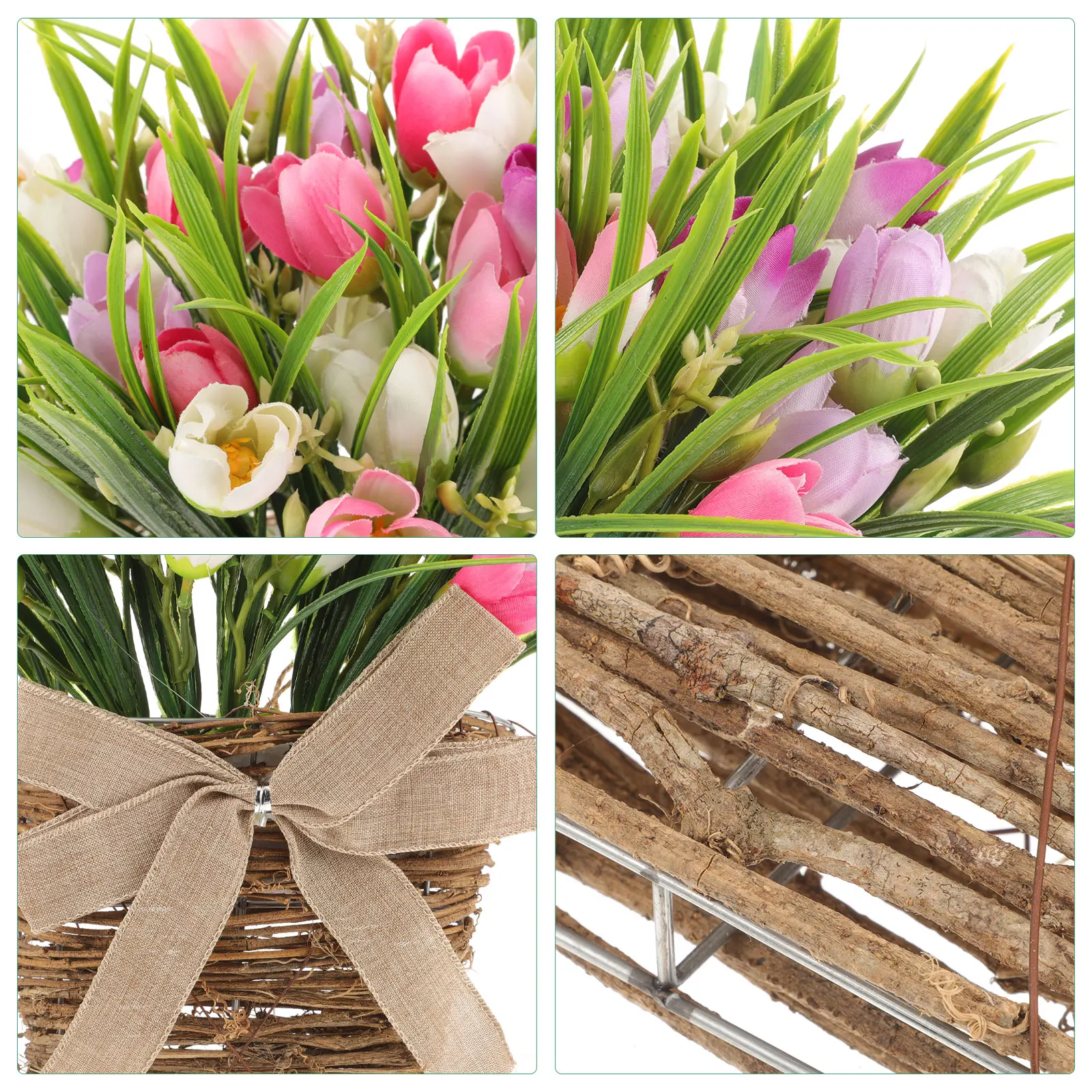 

Tulip Wall Hanging Flower Basket Home Decoration Door naments Artificial Flowers Fake Farmhouse Wreath Party DIY
