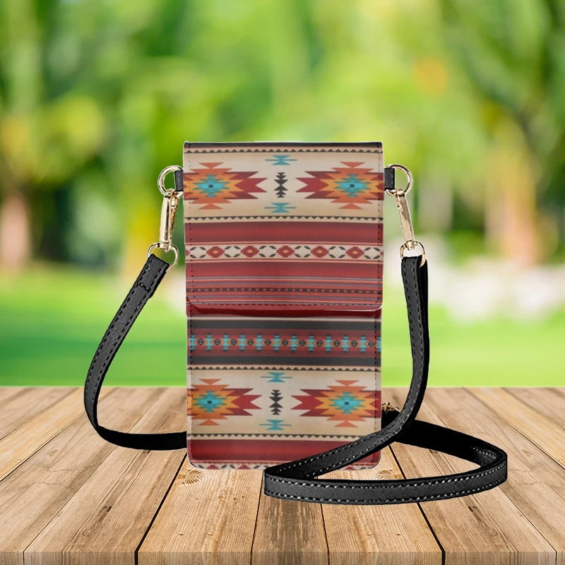 FORUDESIGNS Ethnic Abstract Geometric Unisex Mobile Phone Bag Aztec Tribal Style Stylish New Diagonal Purse Man/Women Popular