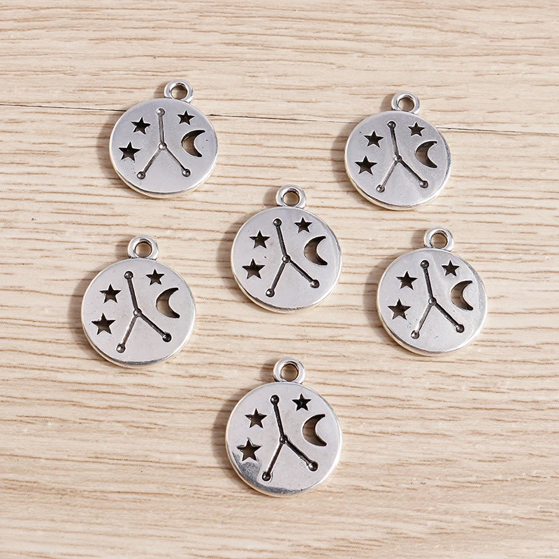 Tusember 20 Stück 17*14mm Legierungs-Sternzeichen-Anhänger Metall-Konstellationsanhänger für DIY Handgemachte Schmuckherstellung Zubehör – Detail 6
