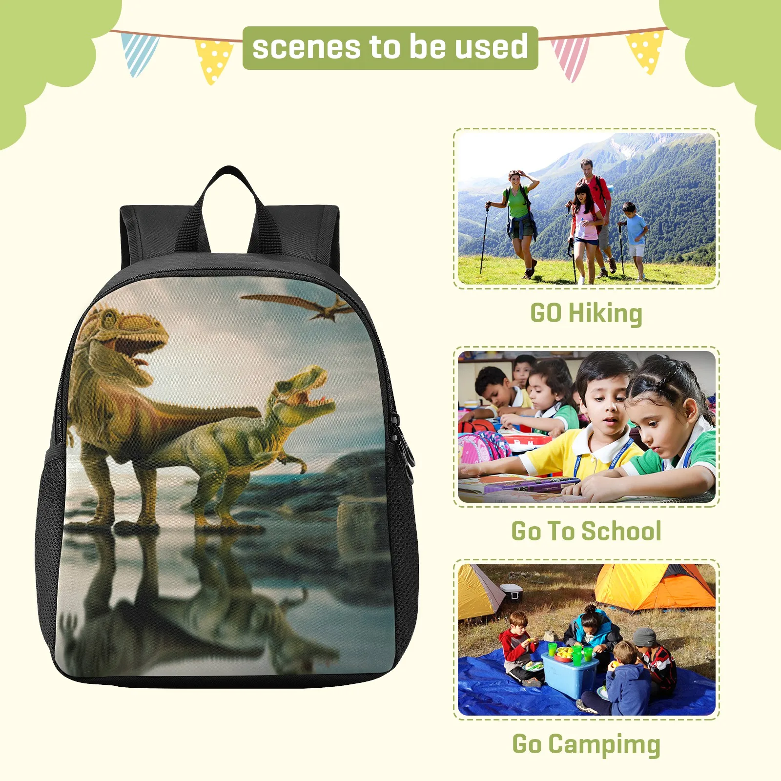 Ryvnso Dinosaur Children Backpack Kids Toddler School Bags Dino Kindergarten Preschool Bag 2-6 Years Old Schoolbag For Boy Girls