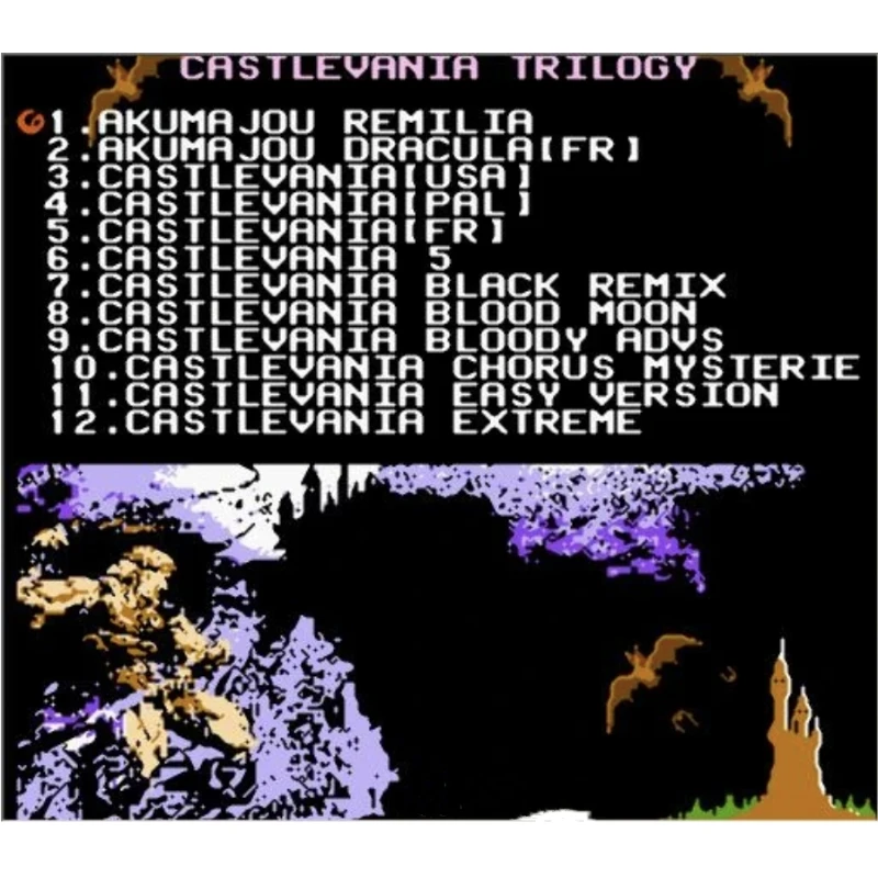 CASTLEVANIA I, II, III, V, 30TH, 1, 2, 3, 5 COLLECTION 48 in 1 Game Cartridge for FC Console 8 Bit 60 Pins Retro Video Game Card