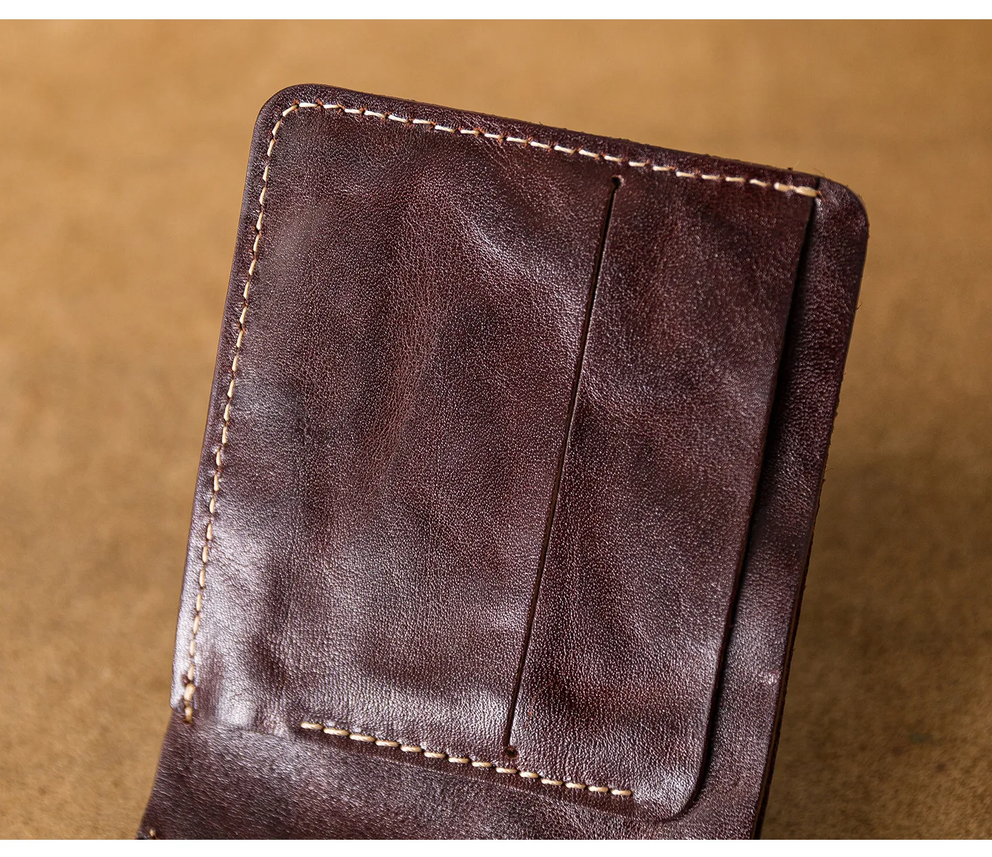 PNDME einfache Vintage-Geldbörse aus hochwertigem Rindsleder der ersten Schicht für Herren, luxuriöse, handgefertigte Geldbörse aus echtem Leder mit Ausweishalter – Detail 28
