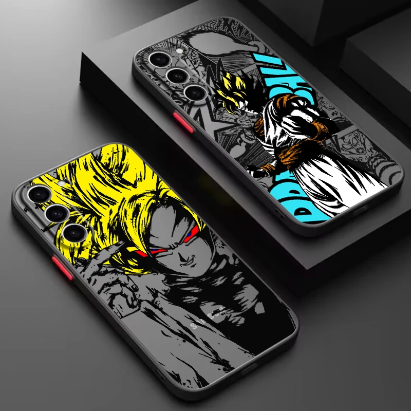 D-Dragon Ball Anime Cute Frosted Translucent For Samsung Galaxy S24 S23 S22 S21 S20 FE S10 S9 S8 Plus Ultra Pro 5G Funda