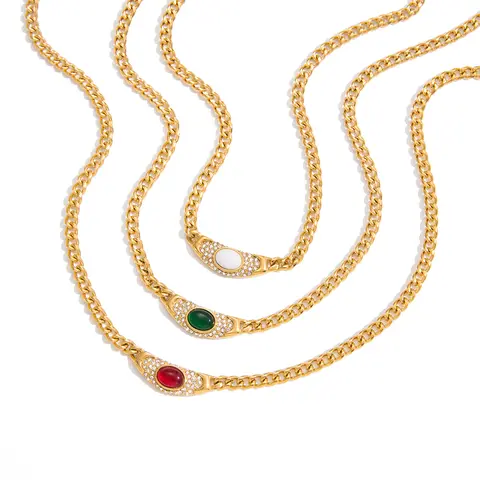 Collar con colgante de cristal y piedra de cristal Vintage Youthway para mujer, collar de acero inoxidable chapado en oro de 18 quilates, regalo de joyería de moda