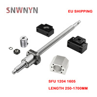 Ball Screw SFU1204 SFU1605 BallScrew Machined RM1204 1605 with support bearing BK12 BF12+Nut Housing+Coupler For CNC Parts