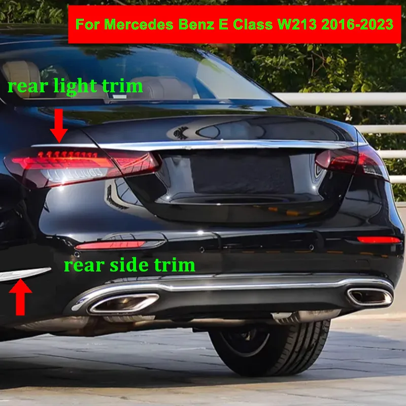 シルバークローム車のリアトランクテールライトトリムデカールステッカーメルセデスベンツ E クラス W213 E260 E300 E350 外装アクセサリー