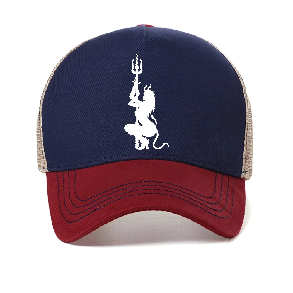 New Design Provocative Sense Devil print baseball cap fashion Harajuku vintage Style cool sun hat outdoor mesh trucker caps